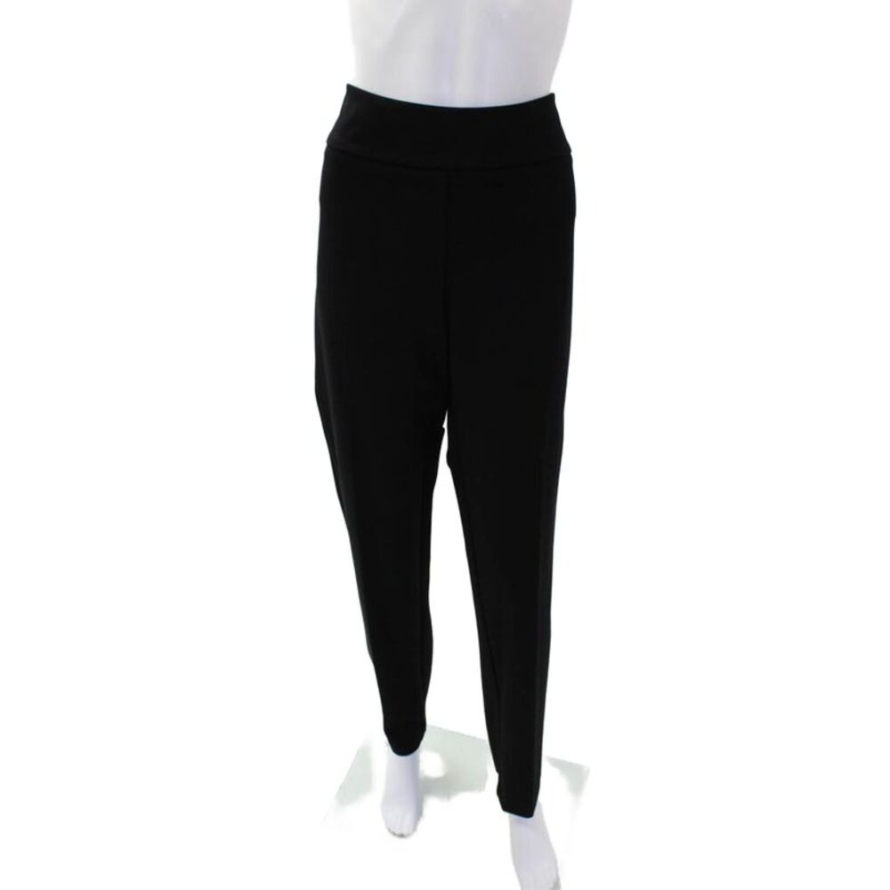 Estelle & Finn Womens High Rise Wide Waist Pleated Straight Pants Black Size 14